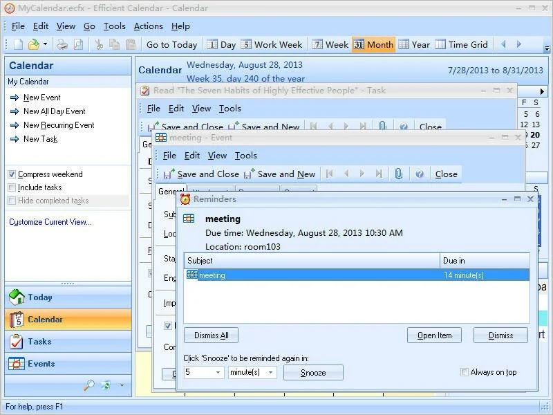 Portable Efficient Calendar