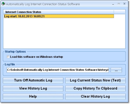 Automatically Log Internet Connection Status Softw