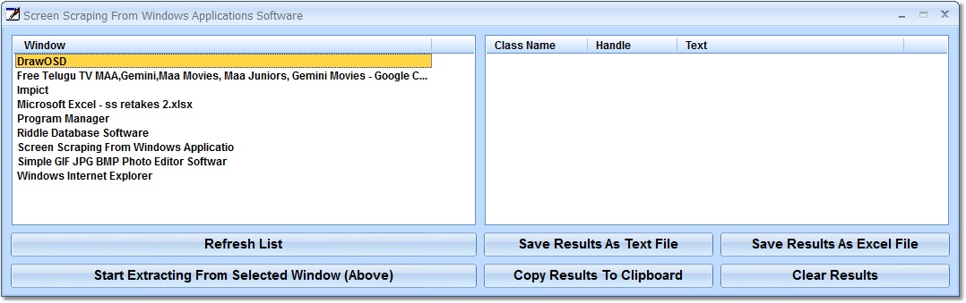 Screen Scraping From Windows Applications Software