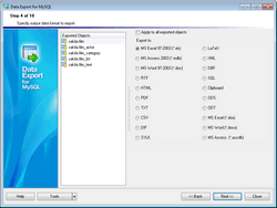 EMS Data Export for MySQL