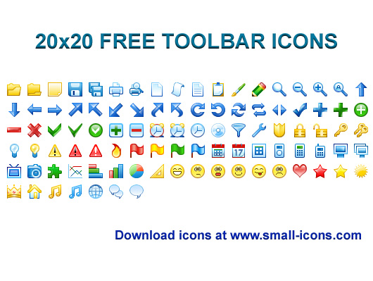 20x20 Free Toolbar Icons