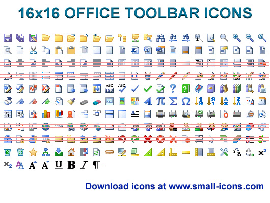 16x16 Office Toolbar Icons