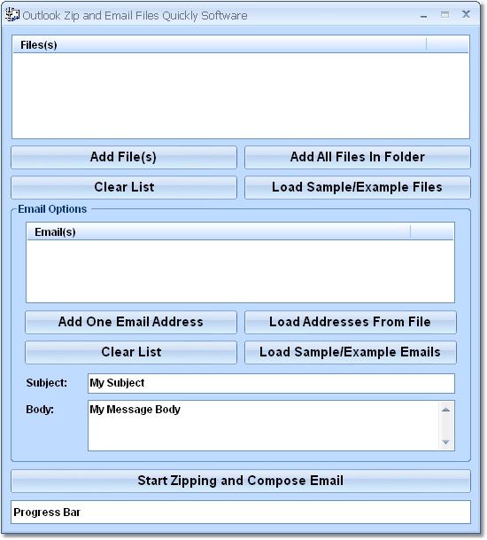 Outlook Zip and Email Files Quickly Software