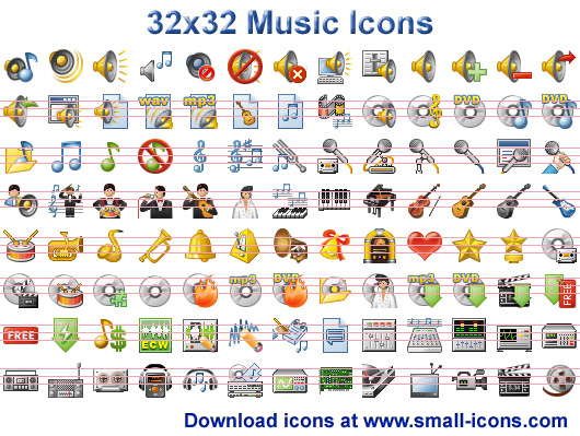 32x32 Music Icons
