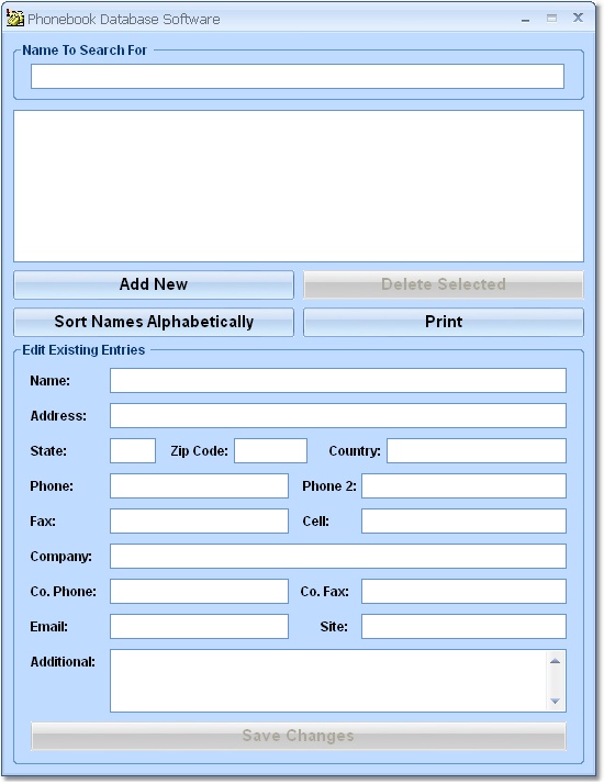 Phonebook Database Software