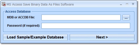 MS Access Save Binary Data As Files Software