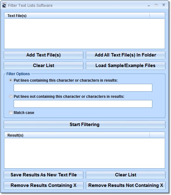Filter Text Lists Software