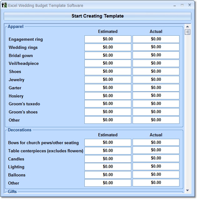 Excel Wedding Budget Template Software