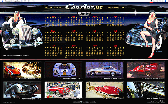 Car Art Desktop Calendar