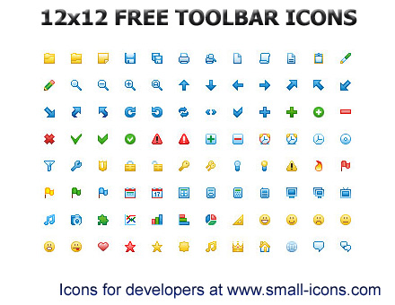 12x12 Free Toolbar Icons
