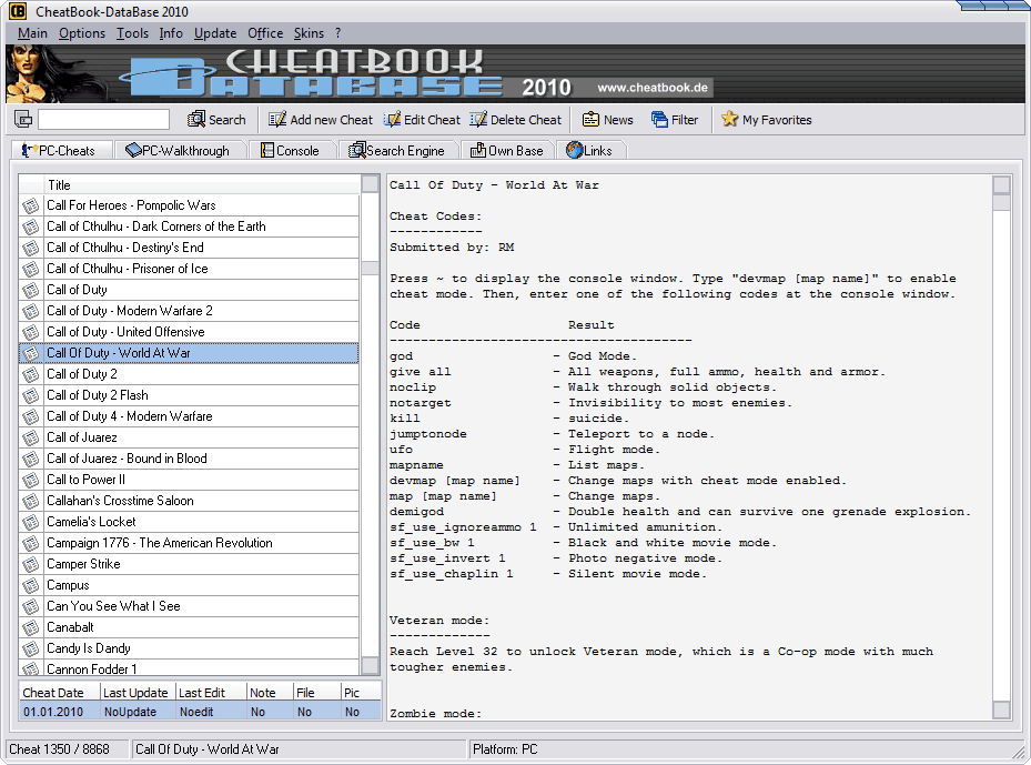 CheatBook-DataBase 2010