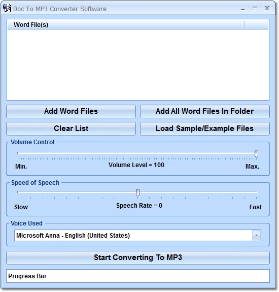 MS Word Convert Documents To MP3 Software