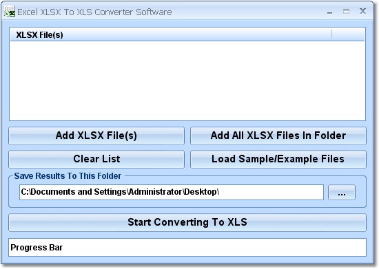Excel XLSX To XLS Converter Software