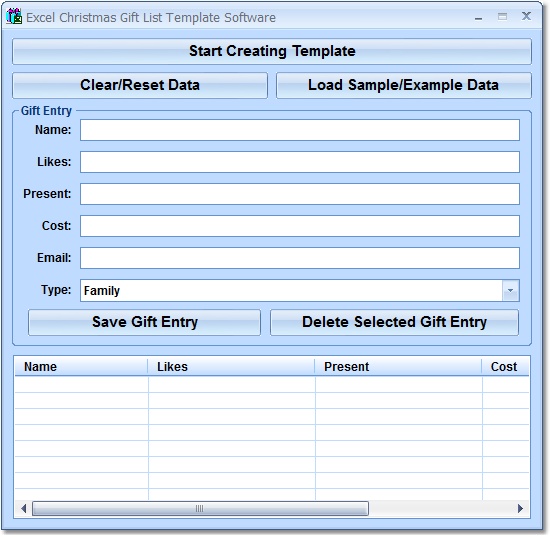 Excel Christmas Gift List Template Software