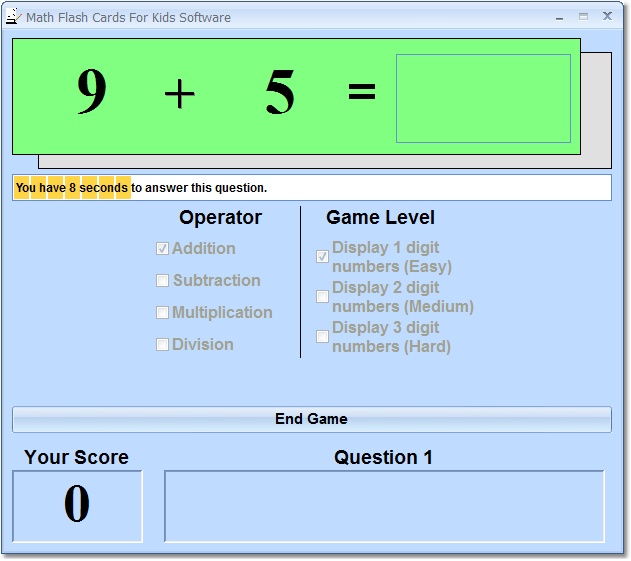 Math Flash Cards For Kids Software
