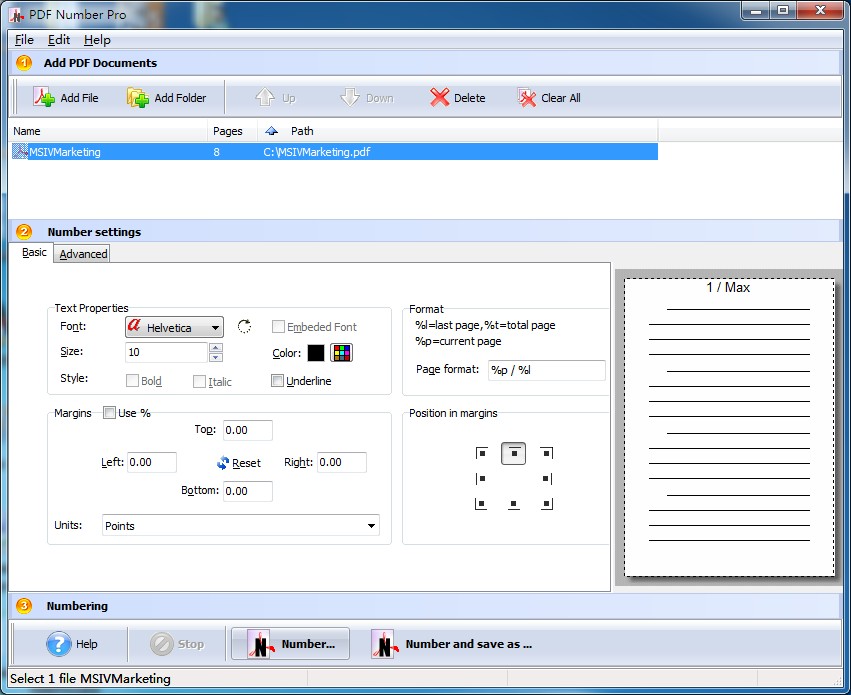 PDF Numbering Tool