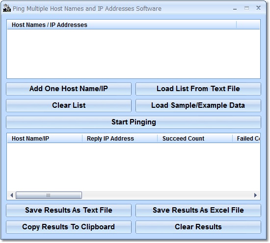 Ping Multiple Host Names and IP Addresses Software
