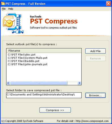 SysTools PST Compress