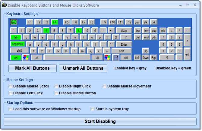 Disable Keyboard Buttons and Mouse Clicks Software