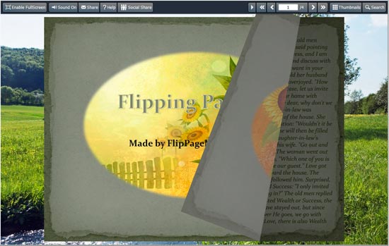 FlipBook Themes SingleSlide: River