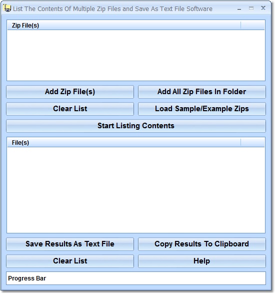 List The Contents Of Multiple Zip Files and Save A