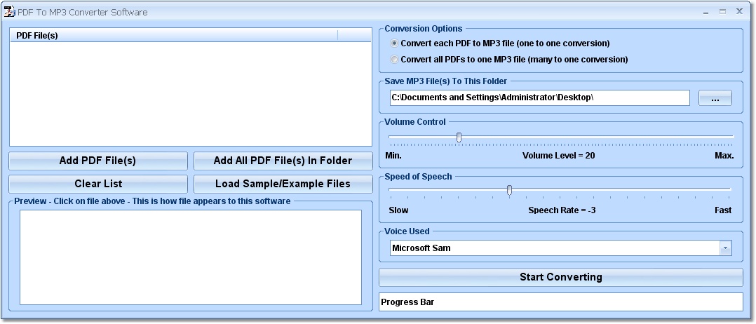 PDF To MP3 Converter Software