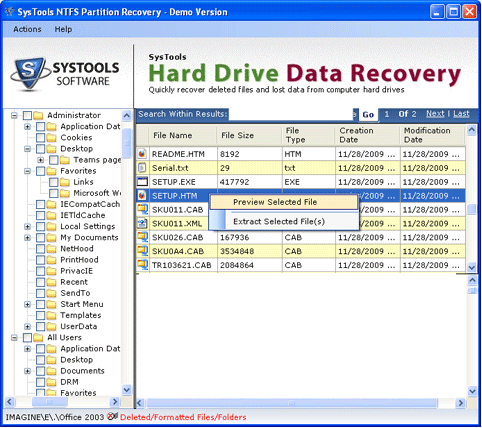 SysTools Hard Drive Data Recovery