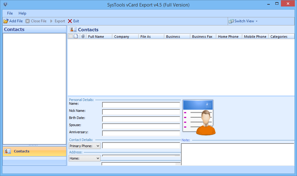 Read PST File Contacts