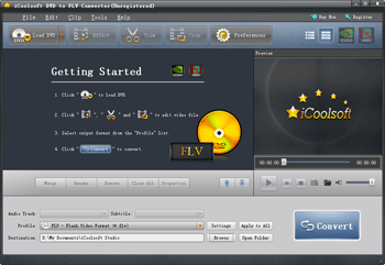 iCoolsoft DVD to FLV Converter