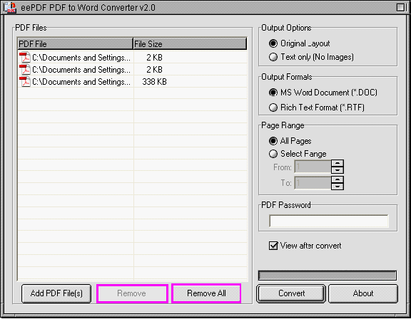 eePDF PDF to rtf Converter