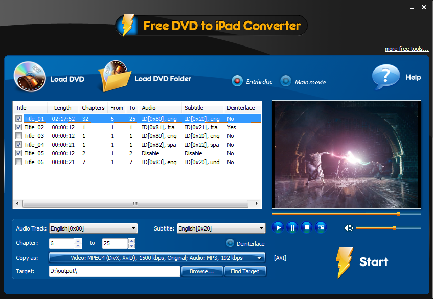 Free DVD to iPad Converter