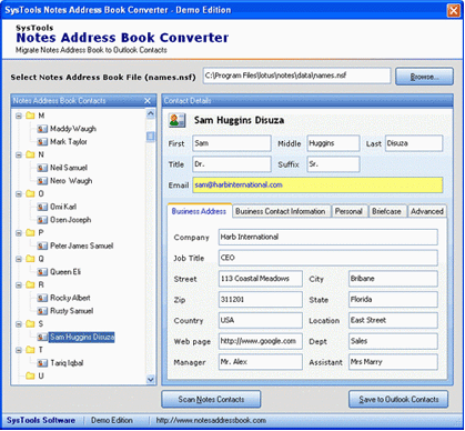 SysTools Notes Address Book Converter