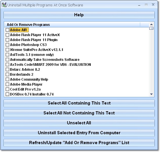 Uninstall Multiple Programs At Once Software