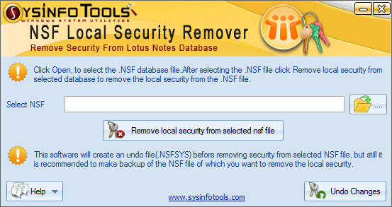 SysInfoTools NSF Local Security Remover