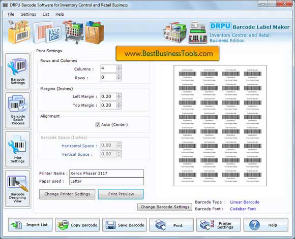 Inventory Control Barcodes Generator
