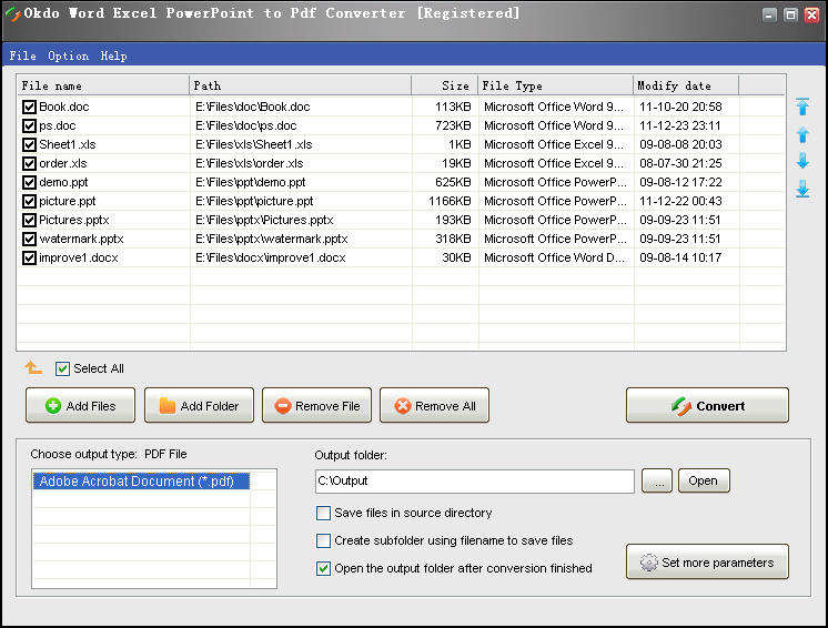 Okdo Word Excel PowerPoint to Pdf Converter