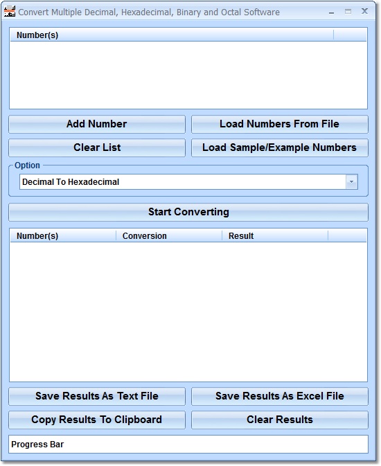 Convert Multiple Decimal, Hexadecimal, Binary and 