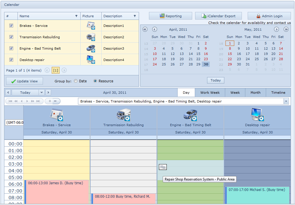 Repair Shop Reservation System