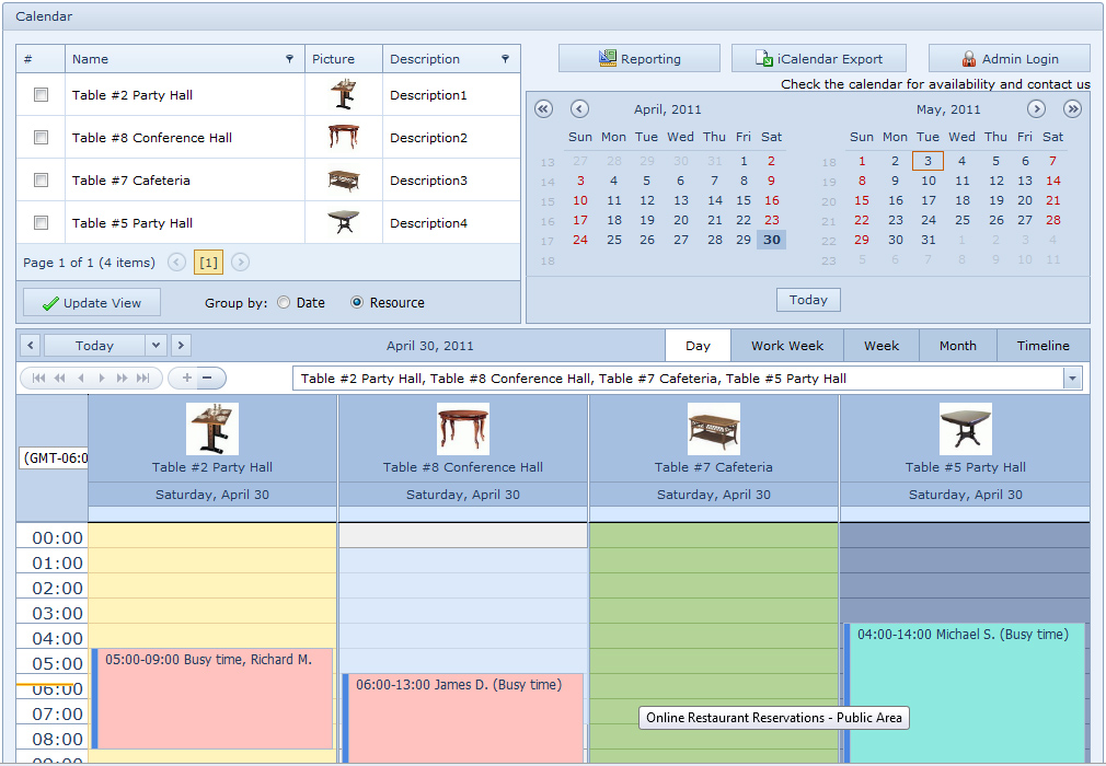 Online Restaurant Reservations