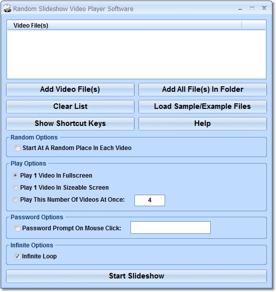 Random Slideshow Video Player Software