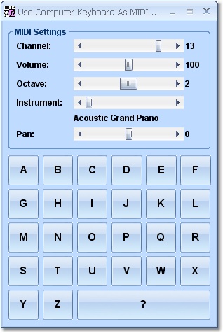 Use Computer Keyboard As MIDI Musical Instruments 