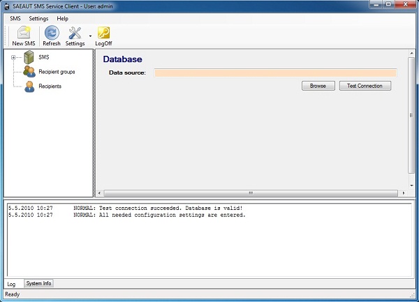 SAEAUT SMS Service Web Client