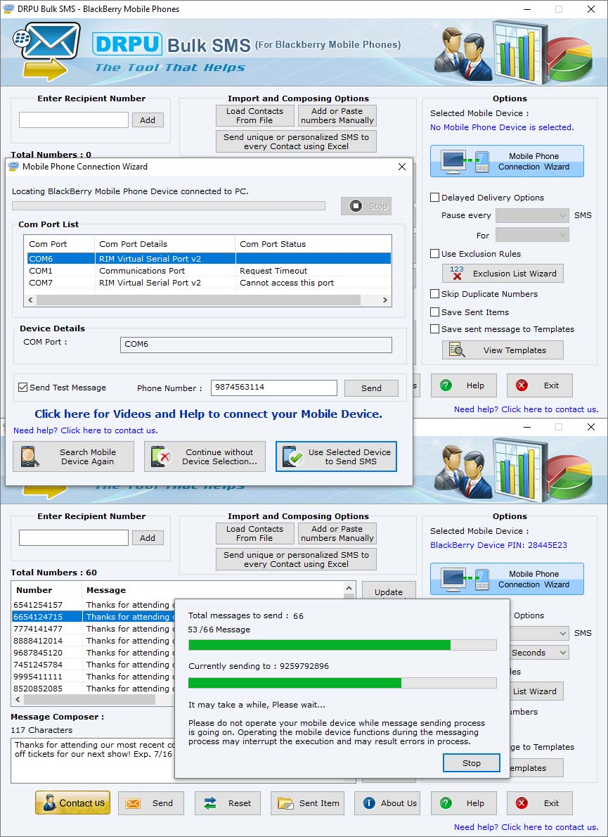 BlackBerry Group SMS Software
