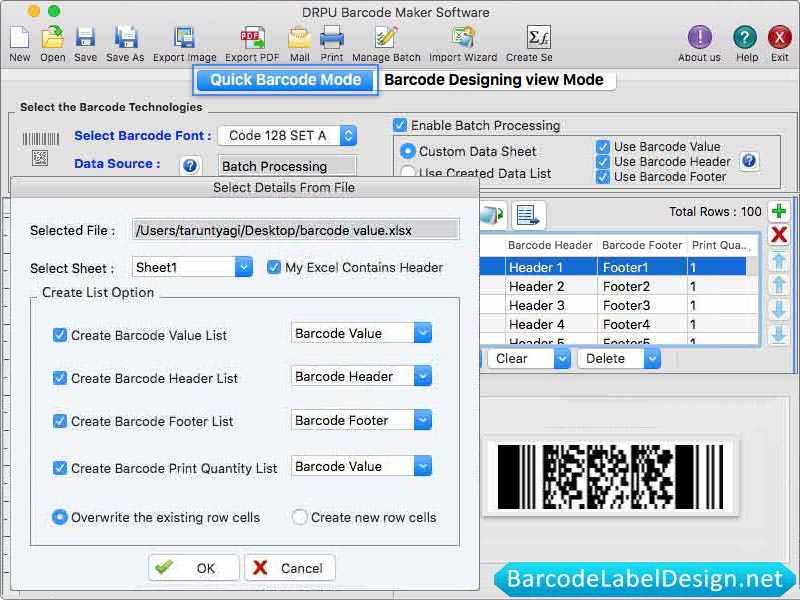 Mac Barcode Labels