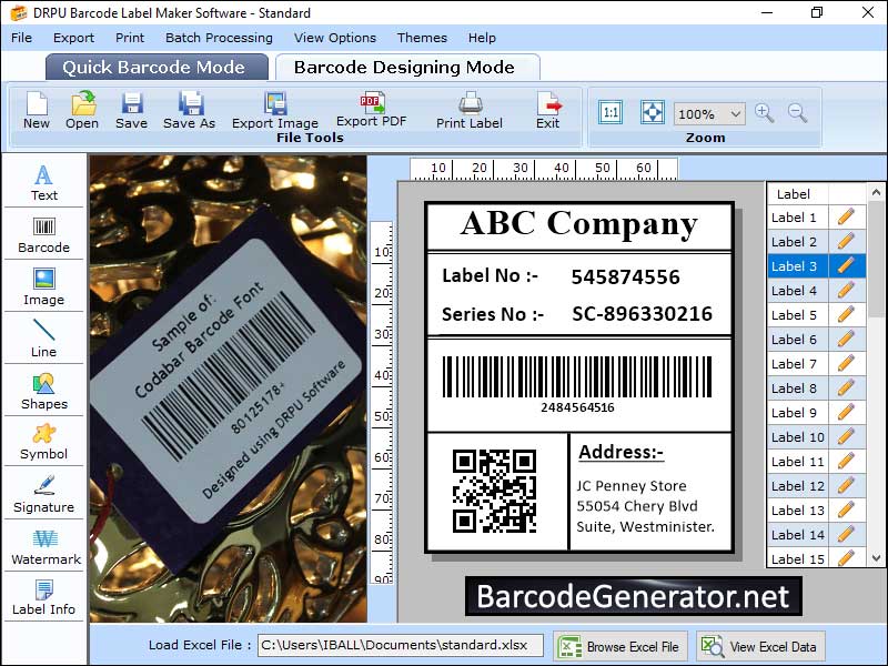 Barcode label generator software, barcode coupon maker tool, generate versatile stickers, design high resolution barcode ribbons, barcode sticker crafter application, barcode tag generator program, make eye-catching barcode rolls