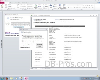 Access Pro Table Compare