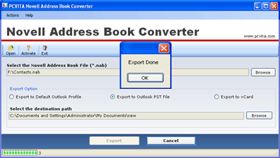 Import Novell Address Book into vCard