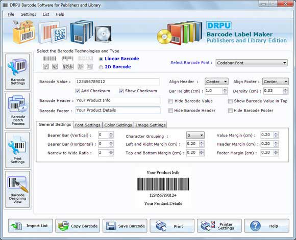 Barcodes Generator for Libraries