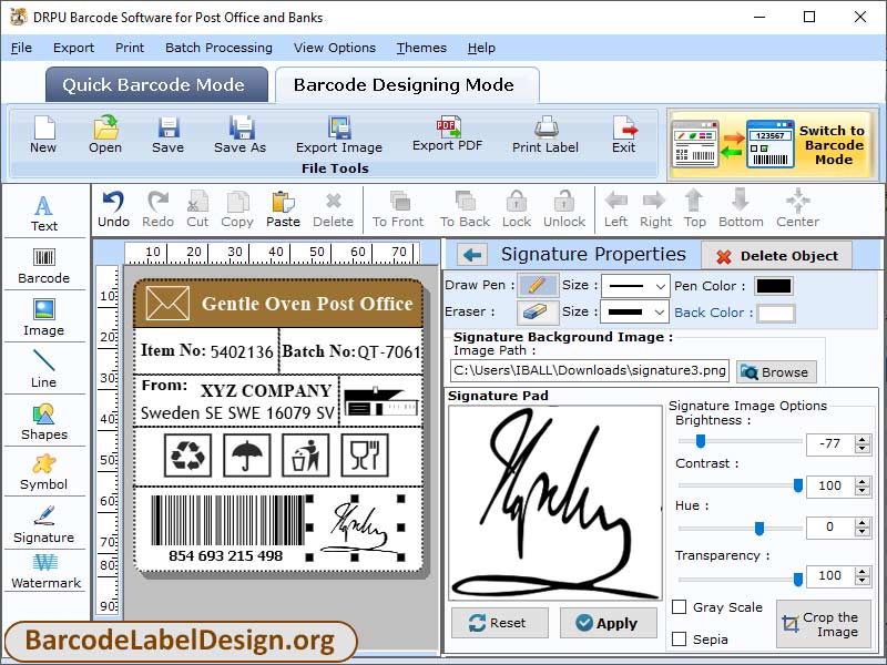 Barcodes Generator Post Office and Banks
