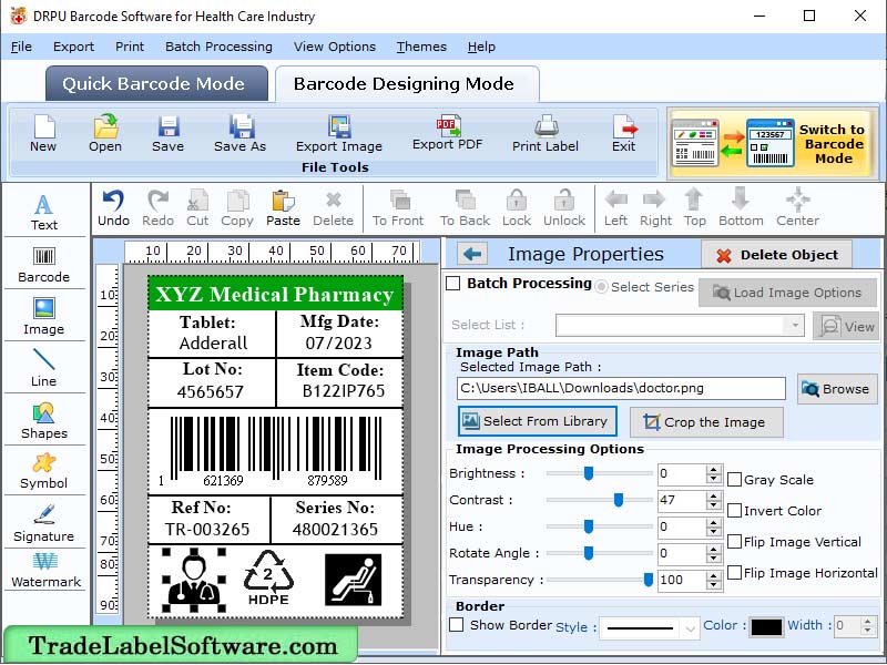 Barcode Software for Medical Equipments